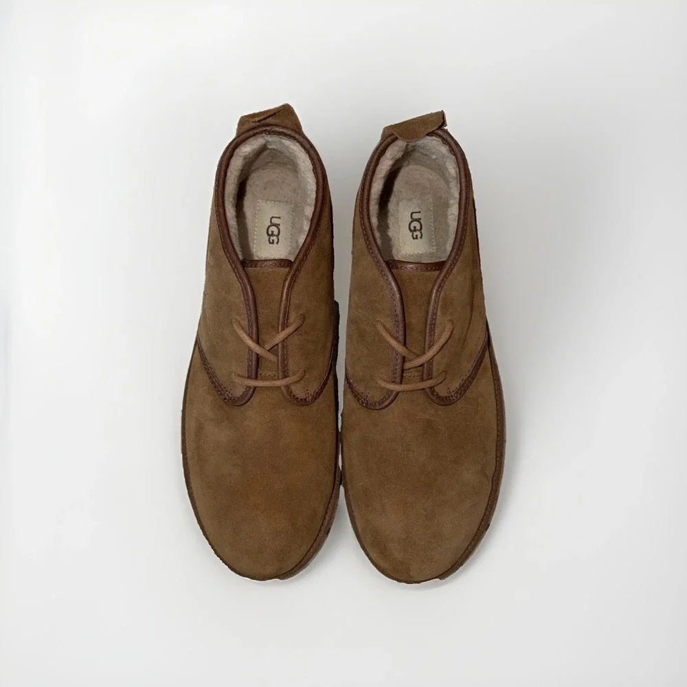 UGG Maksim Men's Size 11 Brown Suede Sherpa Lined Chukka Shoes 1016680, EUC
